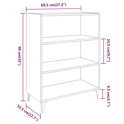 vidaXL Buffet haut brillant blanc 69,5x32,5x90 cm Bois d'ingénierie