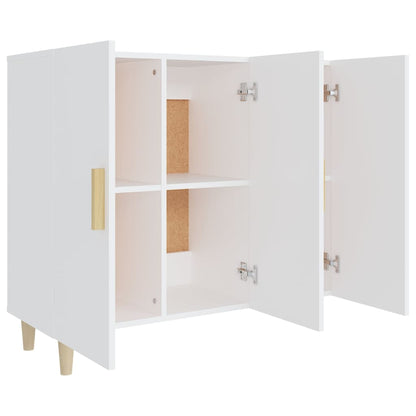 vidaXL Buffet blanc 90x34x80 cm en bois d'ingénierie