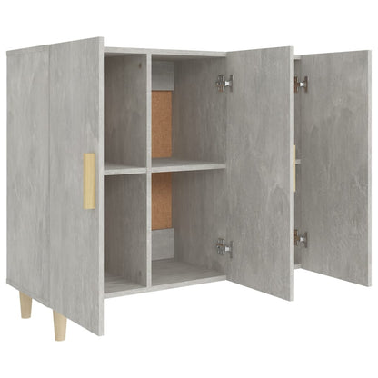 vidaXL Buffet gris béton 90x34x80 cm en bois d'ingénierie