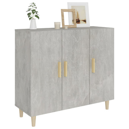 vidaXL Buffet gris béton 90x34x80 cm en bois d'ingénierie