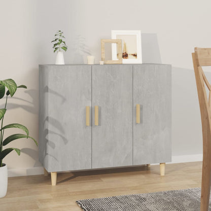 vidaXL Buffet gris béton 90x34x80 cm en bois d'ingénierie