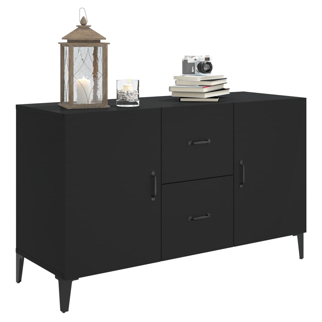 vidaXL Buffet noir 100x36x60 cm en bois d'ingénierie