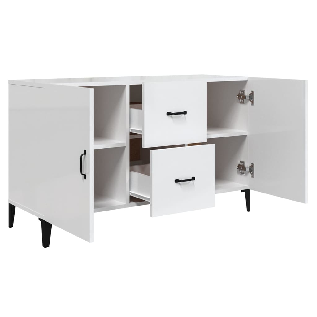 vidaXL Sideboard Hochglanz-Weiß 100x36x60 cm Holzwerkstoff