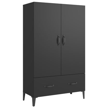vidaXL Highboard noir 70x31x115 cm en bois d'ingénierie