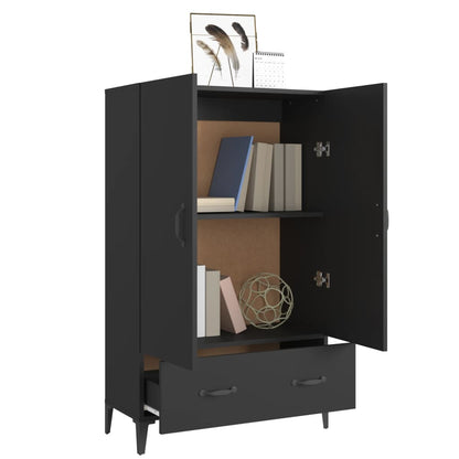 vidaXL Highboard noir 70x31x115 cm en bois d'ingénierie
