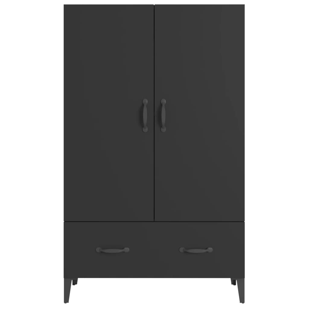 vidaXL Highboard noir 70x31x115 cm en bois d'ingénierie