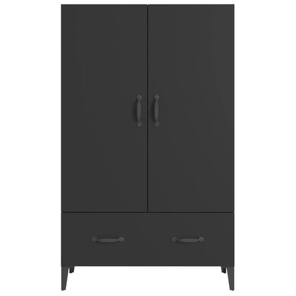 vidaXL Highboard noir 70x31x115 cm en bois d'ingénierie