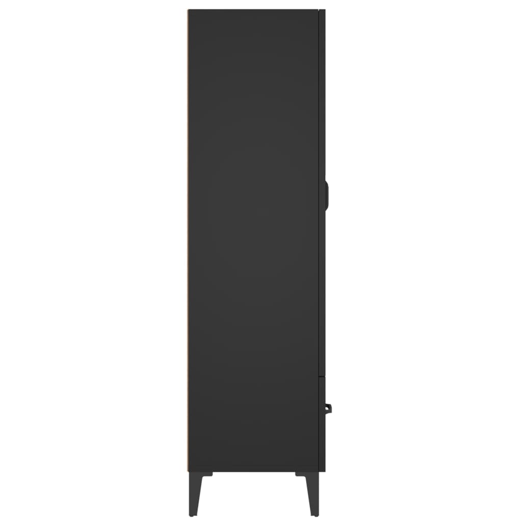 vidaXL Highboard noir 70x31x115 cm en bois d'ingénierie