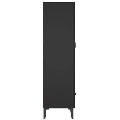 vidaXL Highboard noir 70x31x115 cm en bois d'ingénierie