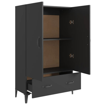 vidaXL Highboard noir 70x31x115 cm en bois d'ingénierie