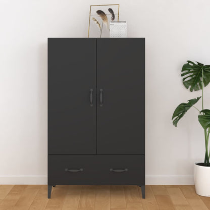 vidaXL Highboard noir 70x31x115 cm en bois d'ingénierie