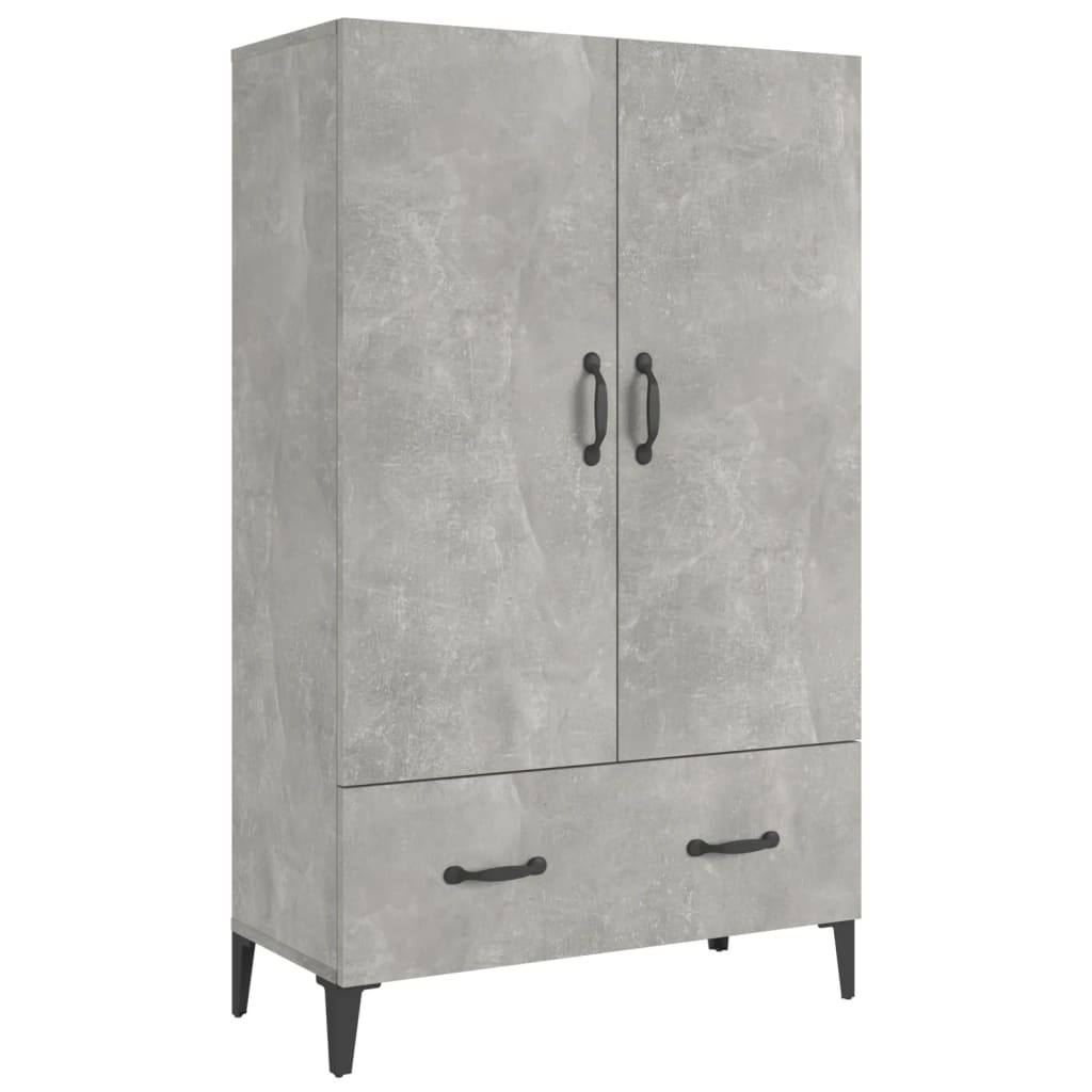 vidaXL Highboard gris béton 70x31x115 cm bois d'ingénierie