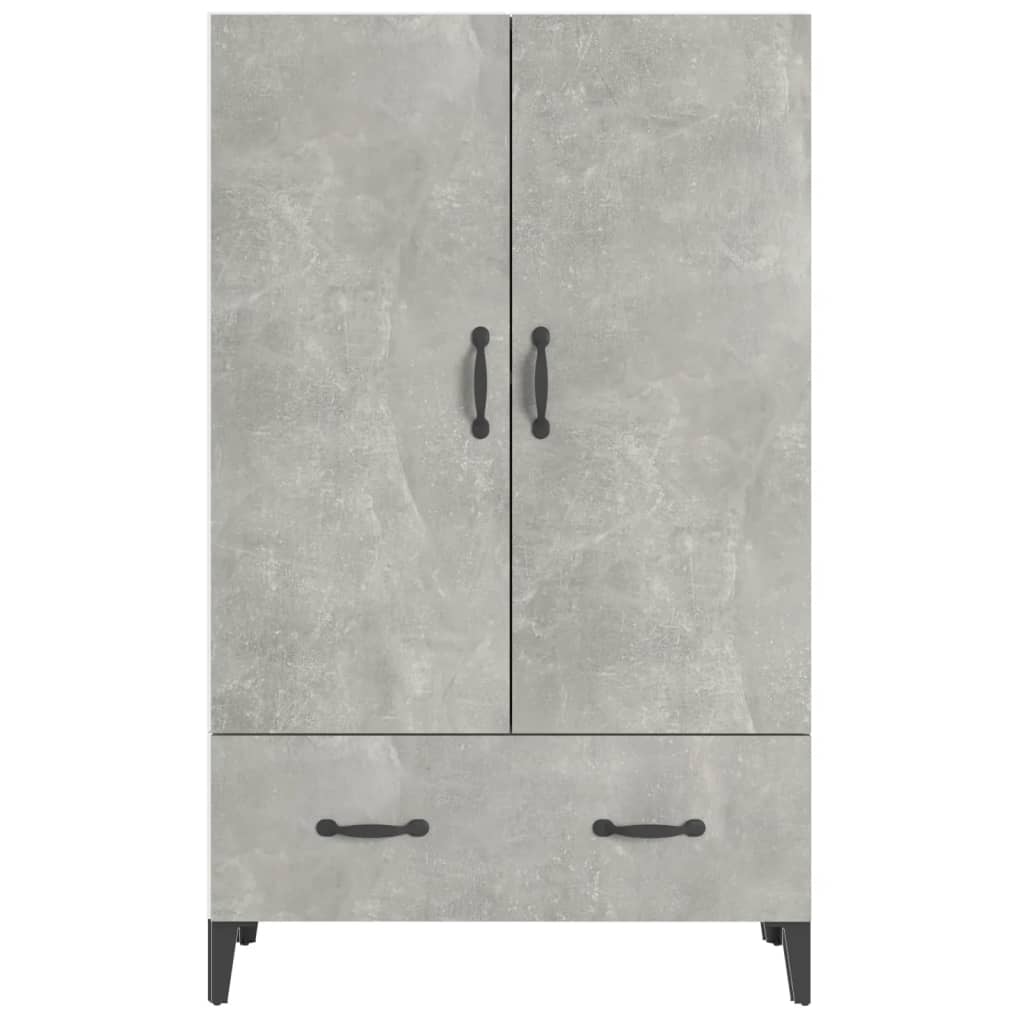vidaXL Highboard gris béton 70x31x115 cm bois d'ingénierie