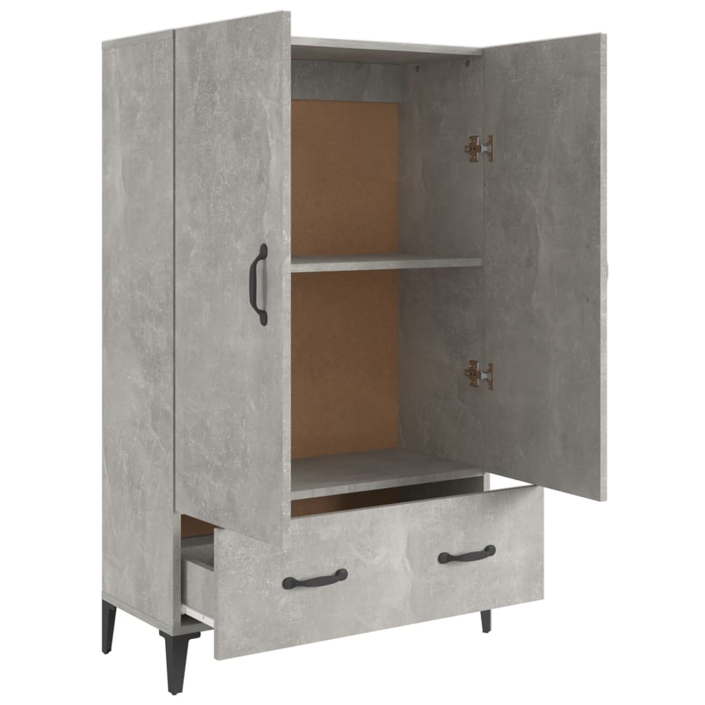 vidaXL Highboard gris béton 70x31x115 cm bois d'ingénierie