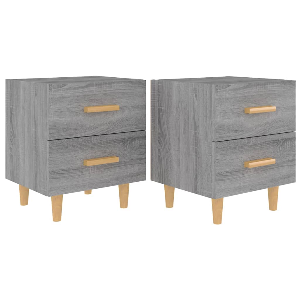 vidaXL Nachttische 2 Stk. Grau Sonoma 40x35x47,5 cm