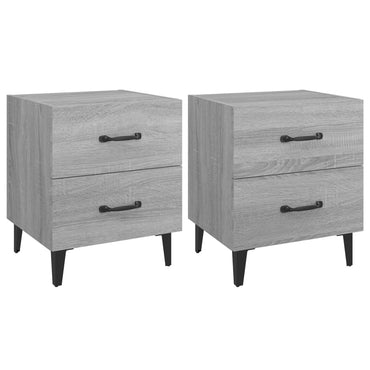 vidaXL Nachttische 2 Stk. Grau Sonoma 40x35x47,5 cm