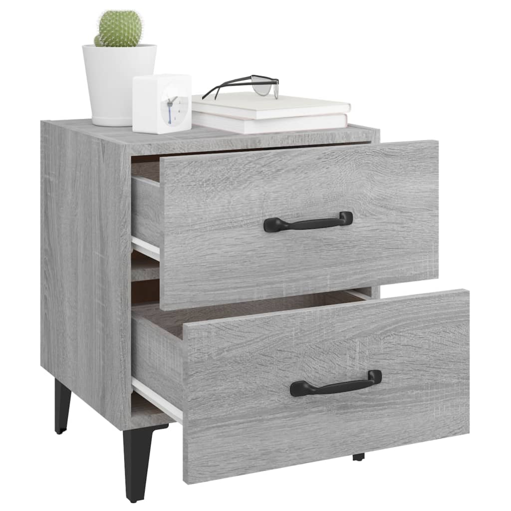 vidaXL Nachttische 2 Stk. Grau Sonoma 40x35x47,5 cm