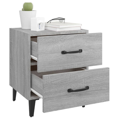 vidaXL Nachttische 2 Stk. Grau Sonoma 40x35x47,5 cm