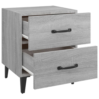 vidaXL Nachttische 2 Stk. Grau Sonoma 40x35x47,5 cm