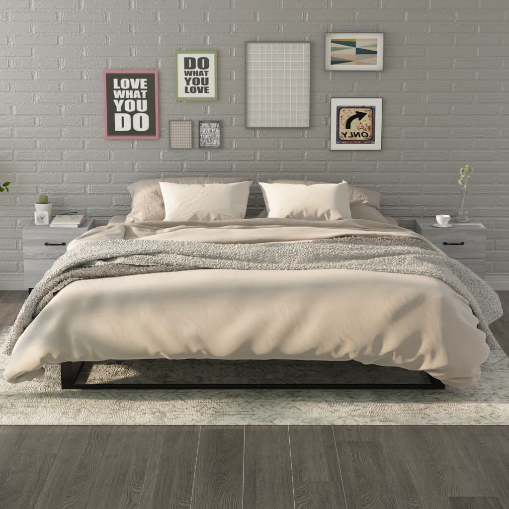 vidaXL Nachttische 2 Stk. Grau Sonoma 40x35x47,5 cm