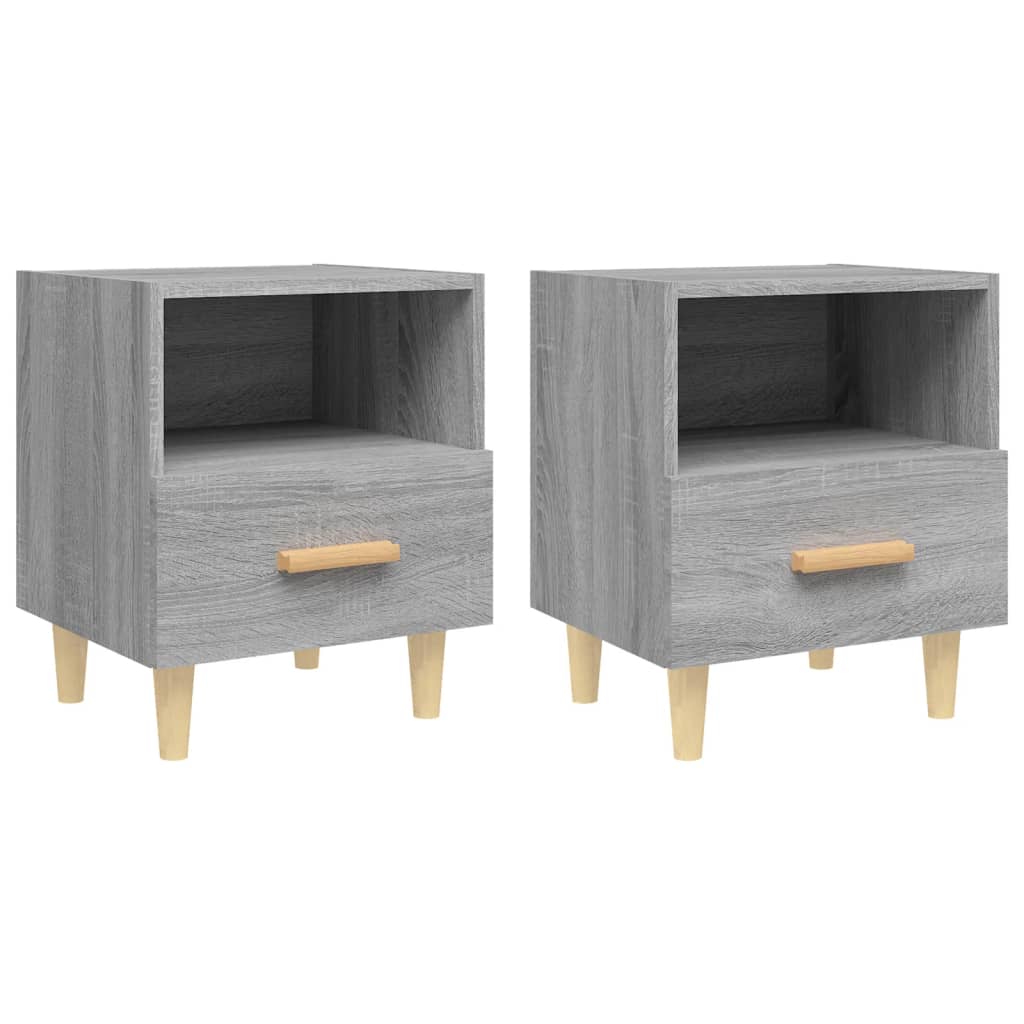vidaXL Nachttische 2 Stk. Grau Sonoma 40x35x47 cm