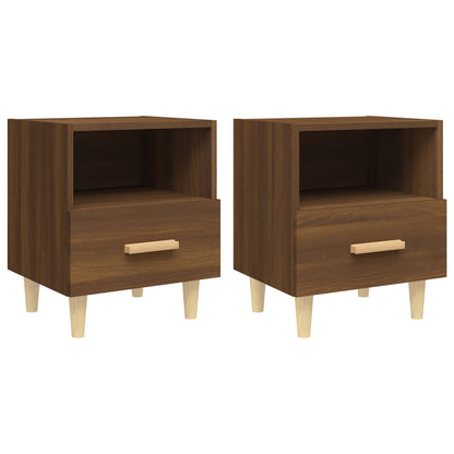 vidaXL Nachttische 2 Stk. Braun Eichen-Optik 40x35x47 cm