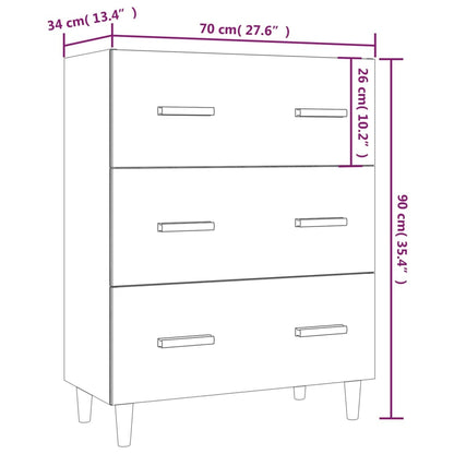 vidaXL Sideboard Räuchereiche 70x34x90 cm Holzwerkstoff