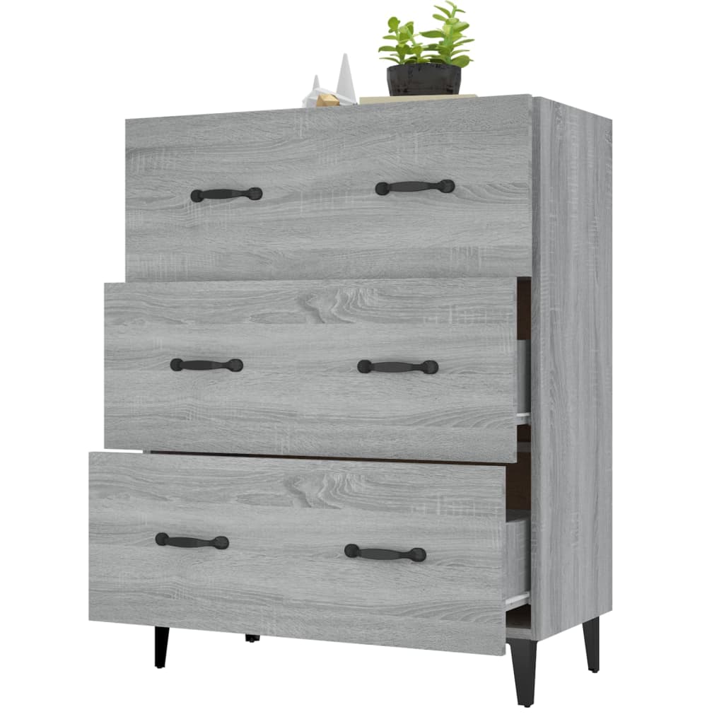vidaXL Buffet en aggloméré gris chêne sonoma 69,5x34x90 cm