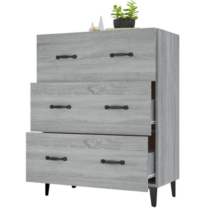 vidaXL Buffet en aggloméré gris chêne sonoma 69,5x34x90 cm