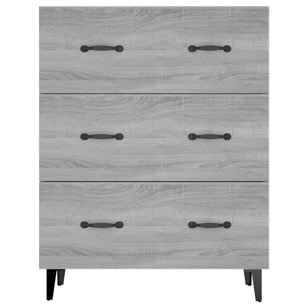 vidaXL Buffet en aggloméré gris chêne sonoma 69,5x34x90 cm