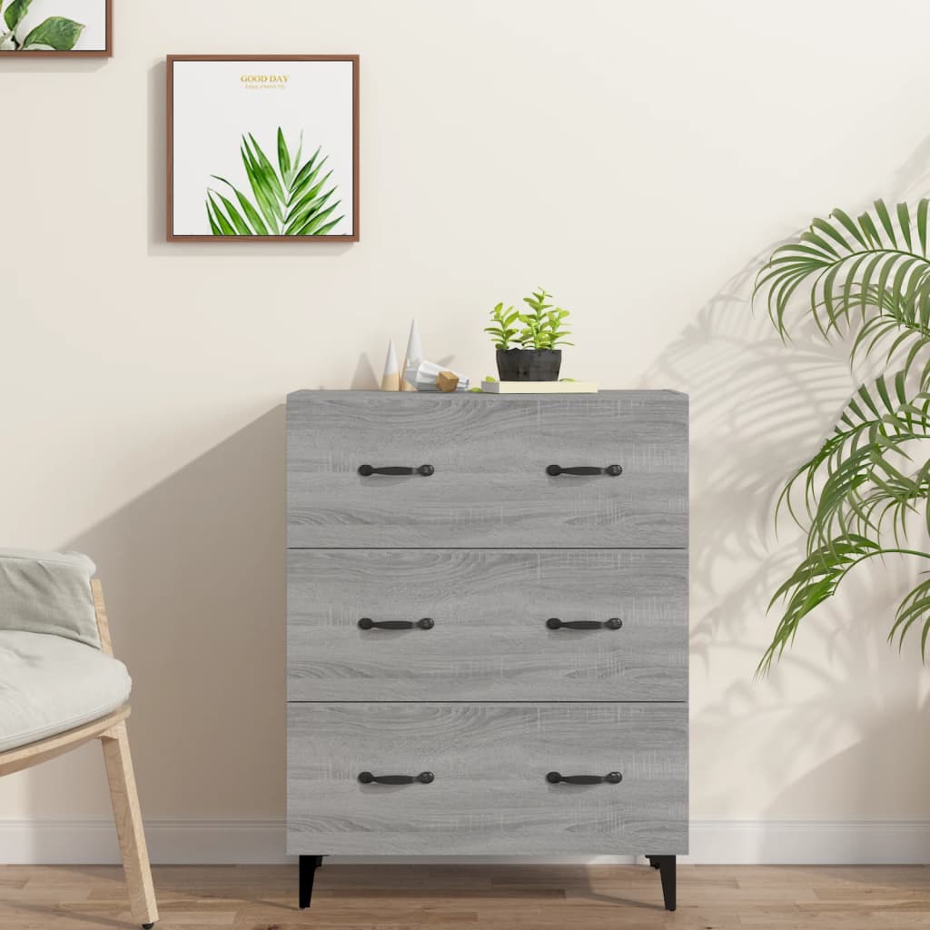 vidaXL Buffet en aggloméré gris chêne sonoma 69,5x34x90 cm