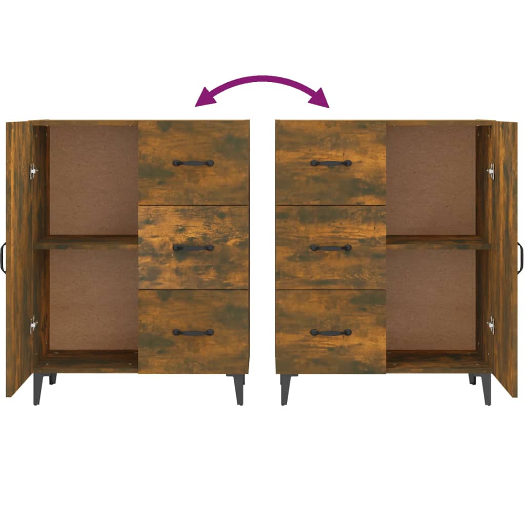 vidaXL Sideboard Räuchereiche 69,5x34x90 cm Holzwerkstoff