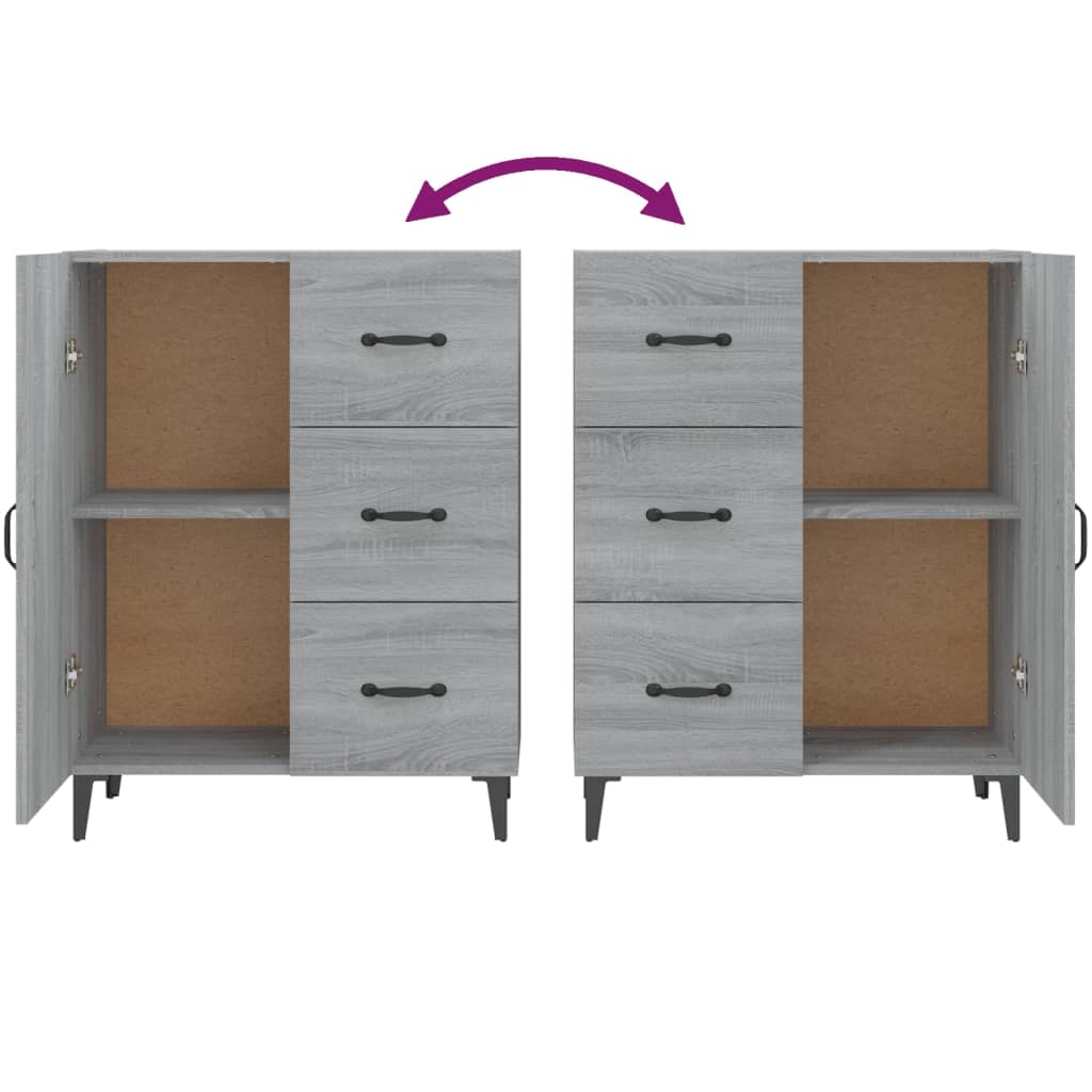 vidaXL Sideboard Grau Sonoma 69,5x34x90 cm Holzwerkstoff