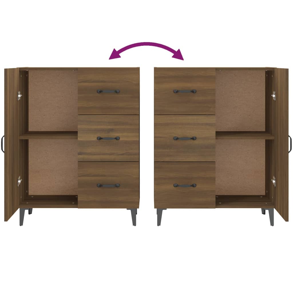 vidaXL Sideboard Braun Eichen-Optik 69,5x34x90 cm Holzwerkstoff