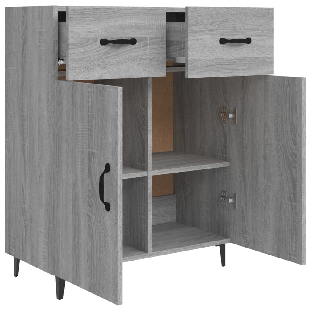 vidaXL Buffet en aggloméré gris chêne sonoma 69,5x34x90 cm