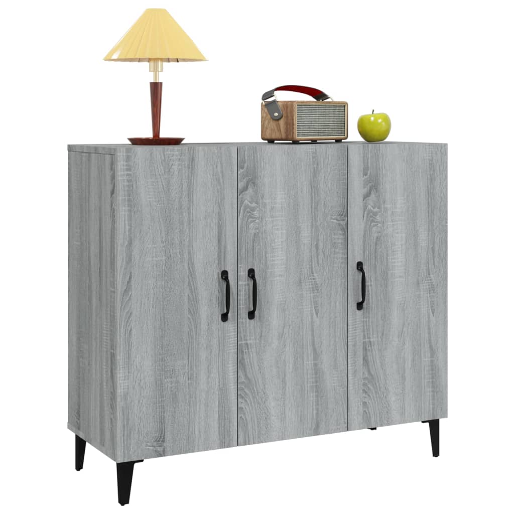 vidaXL Commode grise Sonoma 90x34x80 cm en bois d'ingénierie