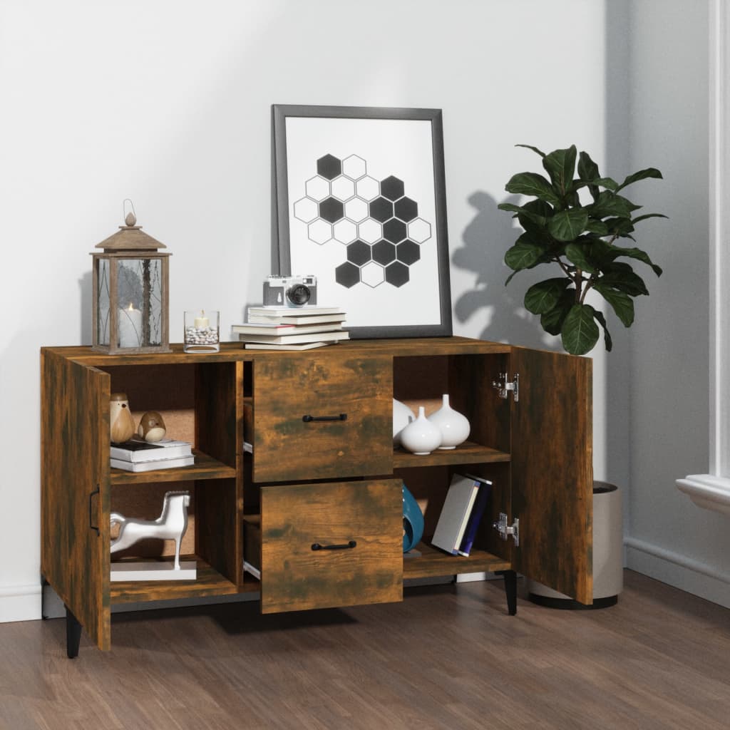 vidaXL Sideboard Räuchereiche 100x36x60 cm Holzwerkstoff