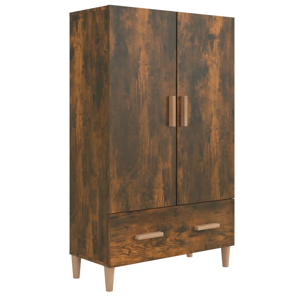vidaXL Meuble haut chêne fumé 70x31x115 cm bois d'ingénierie