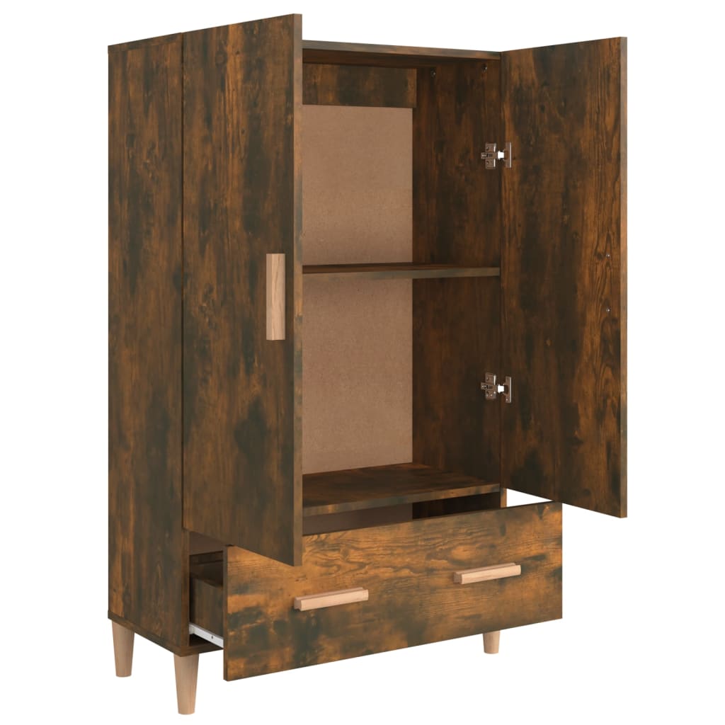 vidaXL Meuble haut chêne fumé 70x31x115 cm bois d'ingénierie