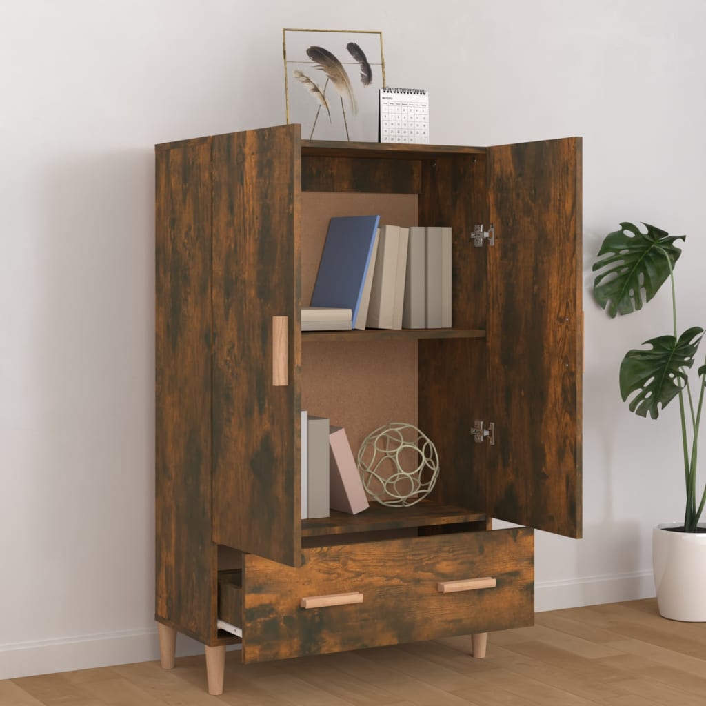 vidaXL Meuble haut chêne fumé 70x31x115 cm bois d'ingénierie