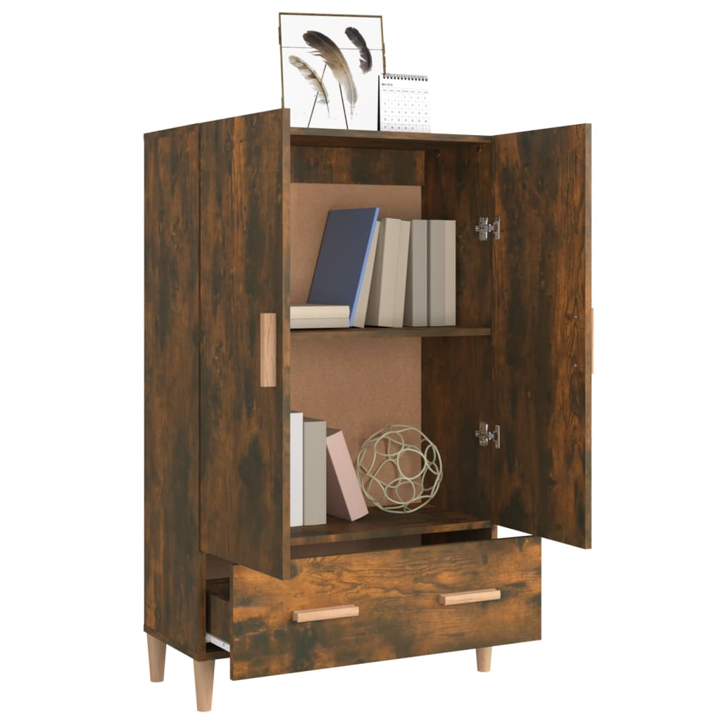 vidaXL Meuble haut chêne fumé 70x31x115 cm bois d'ingénierie