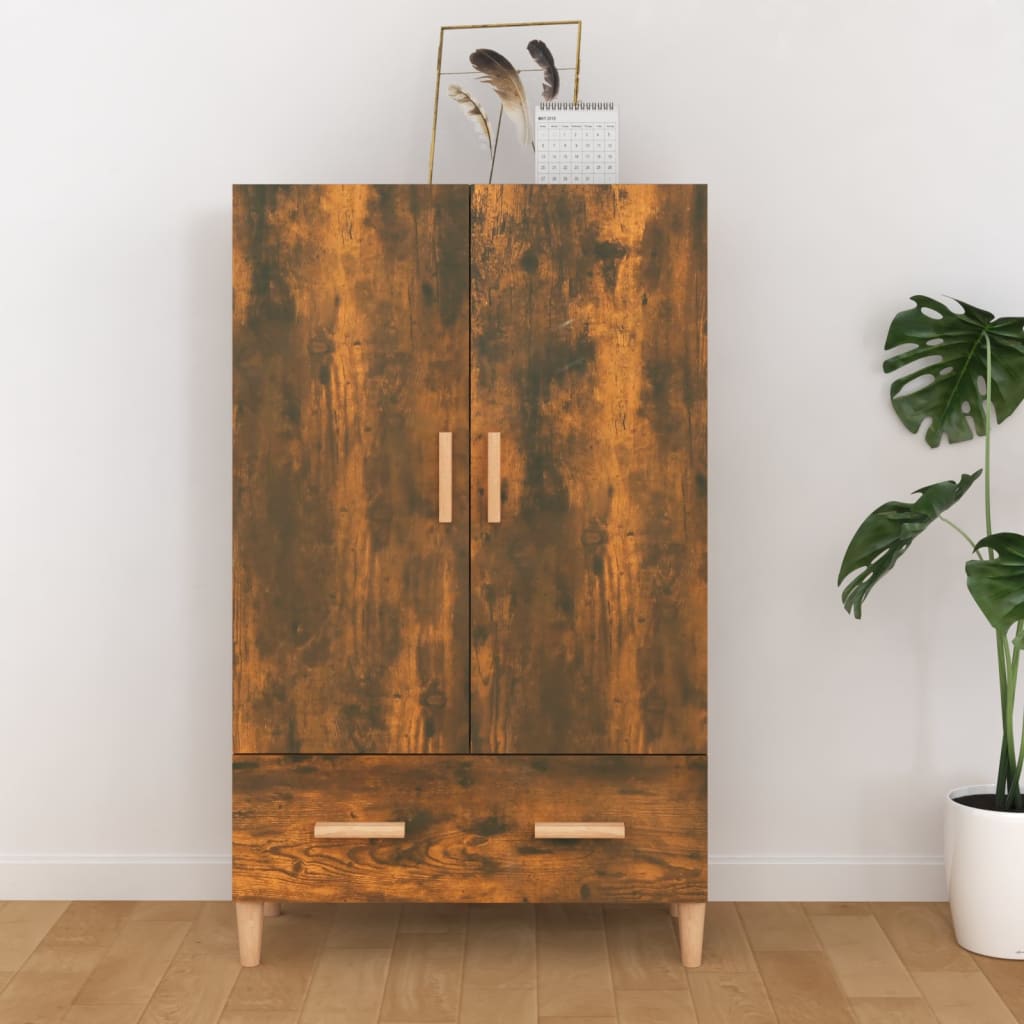 vidaXL Meuble haut chêne fumé 70x31x115 cm bois d'ingénierie