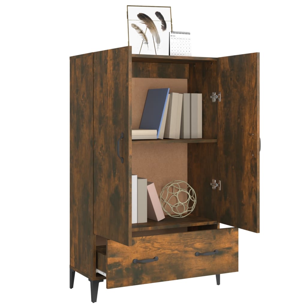 vidaXL Meuble haut chêne fumé 70x31x115 cm bois d'ingénierie