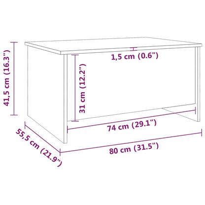 vidaXL Couchtisch Grau Sonoma 80x55,5x41,5 cm Holzwerkstoff
