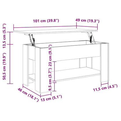 vidaXL Couchtisch Grau Sonoma 101x49x52 cm Holzwerkstoff