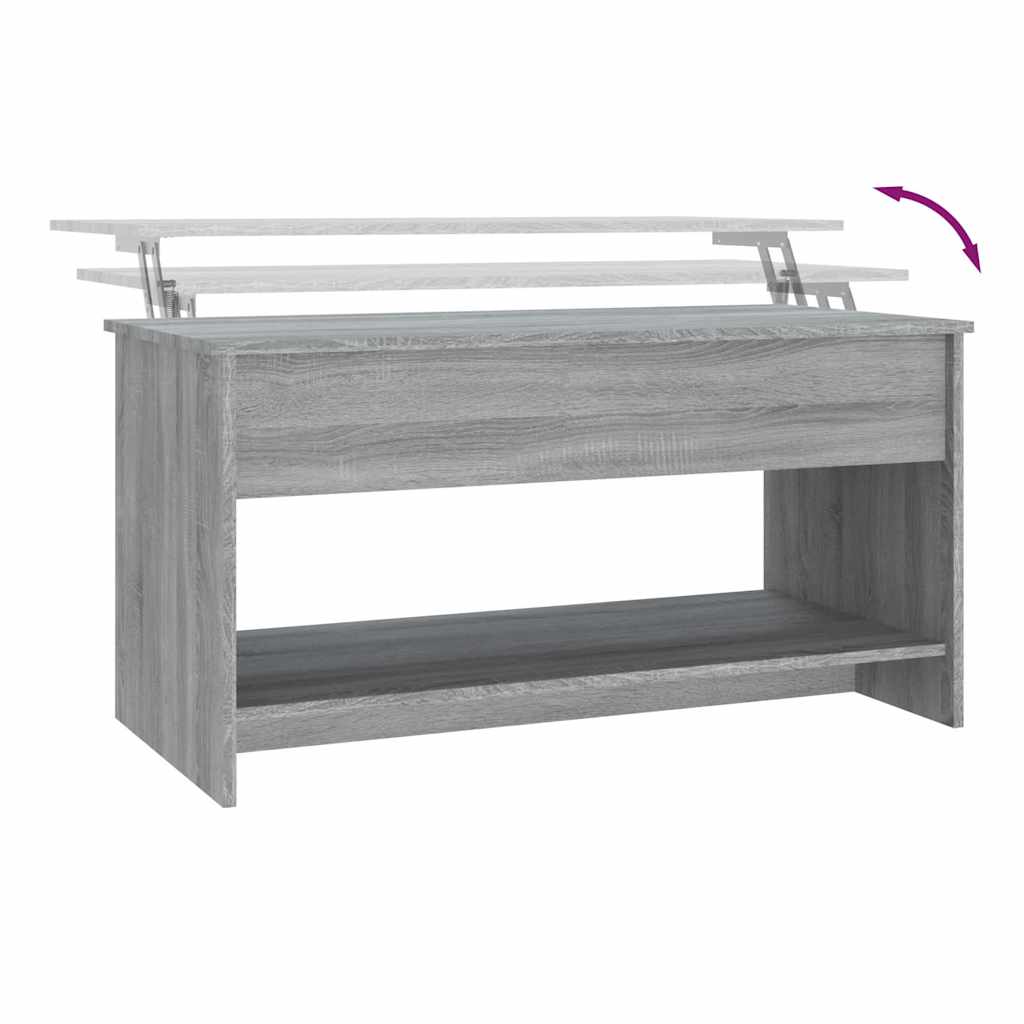 vidaXL Couchtisch Grau Sonoma 102x50x52,5 cm Holzwerkstoff