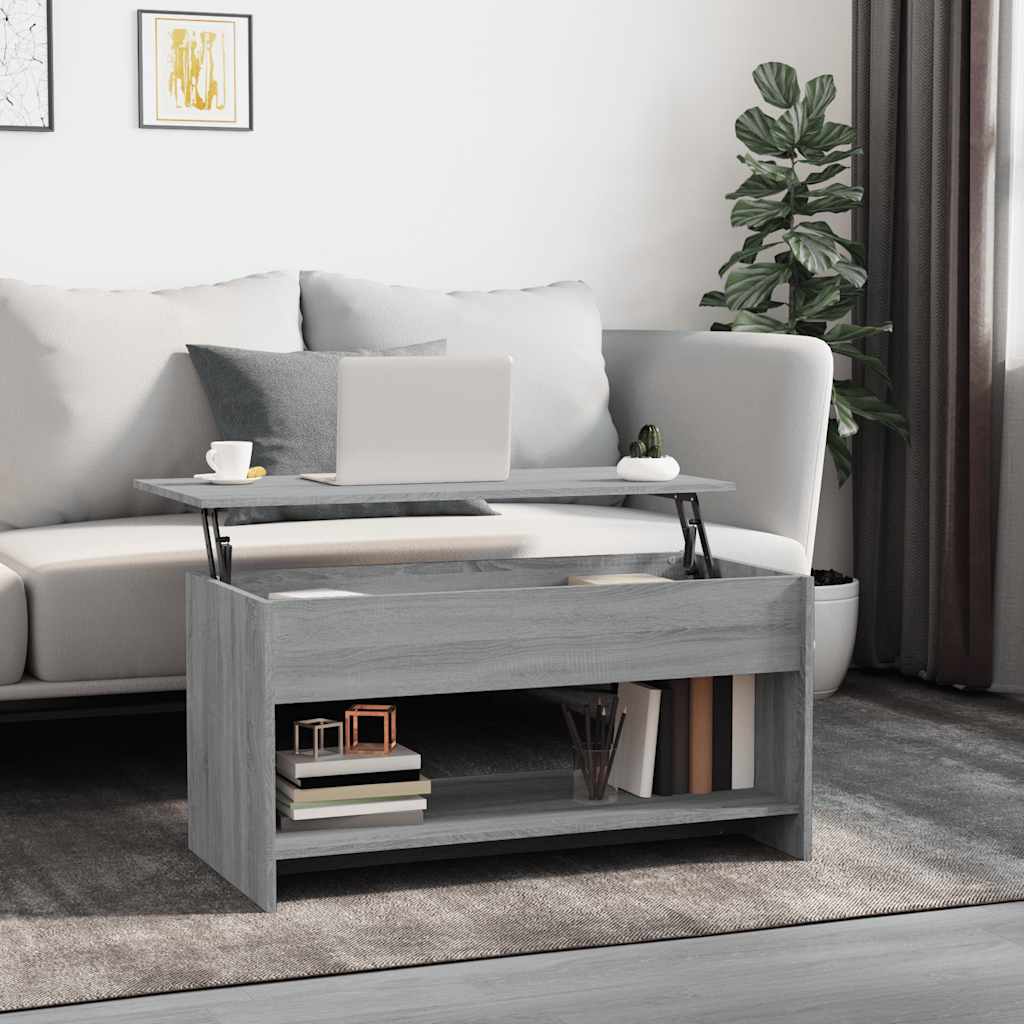 vidaXL Couchtisch Grau Sonoma 102x50x52,5 cm Holzwerkstoff