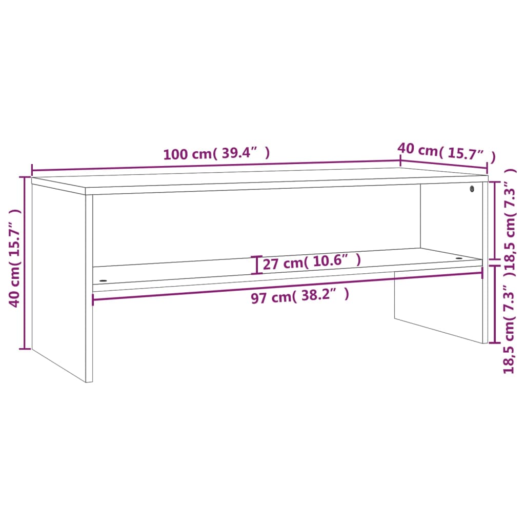 vidaXL TV-Schrank Braun Eichen-Optik 100x40x40 cm Holzwerkstoff