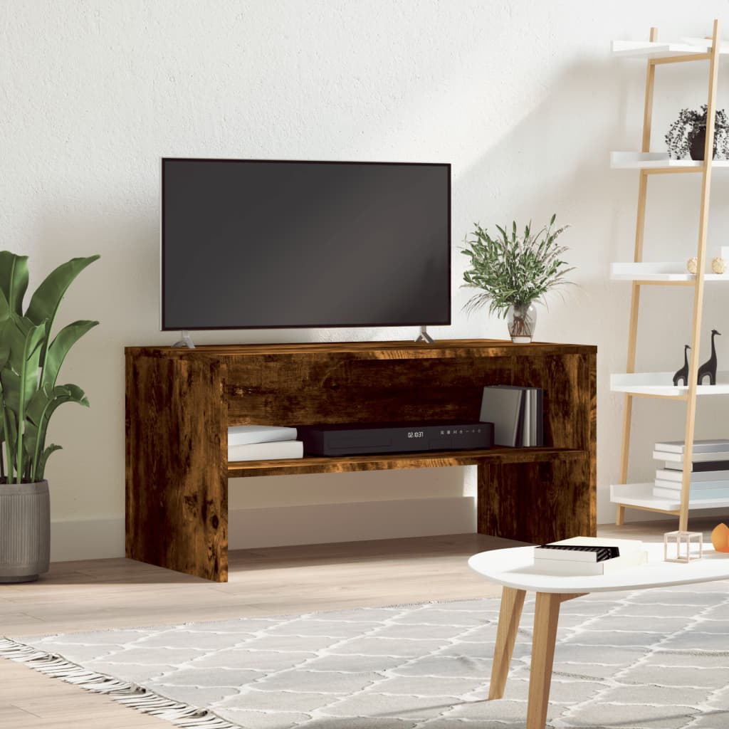 Meuble TV vidaXL chêne fumé 80x40x40 cm bois d'ingénierie