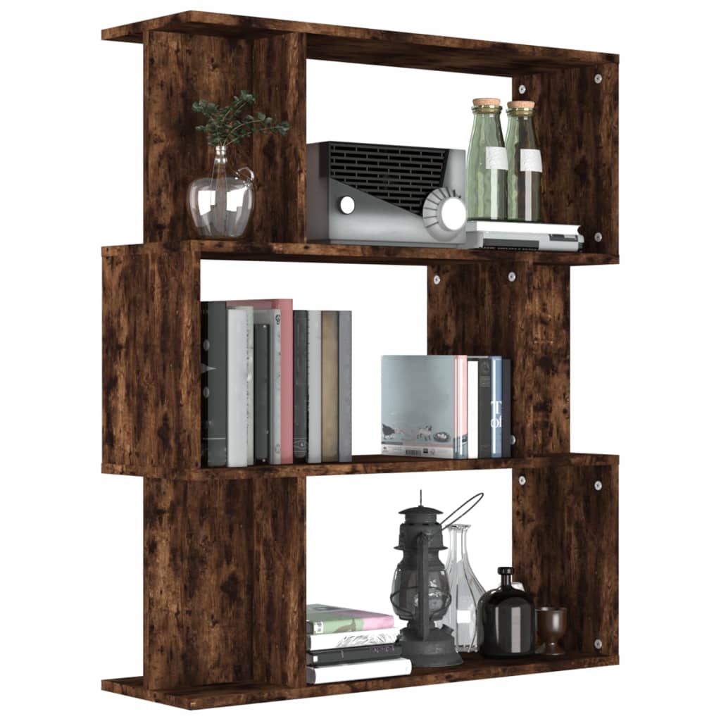 vidaXL Bibliothèque/Séparateur de pièce Chêne fumé 80x24x96 cm Bois d'ingénierie